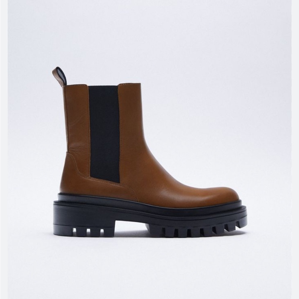 Zara Leather Ankle Boots